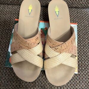 Volatile Women's Cork and Cream Sandals